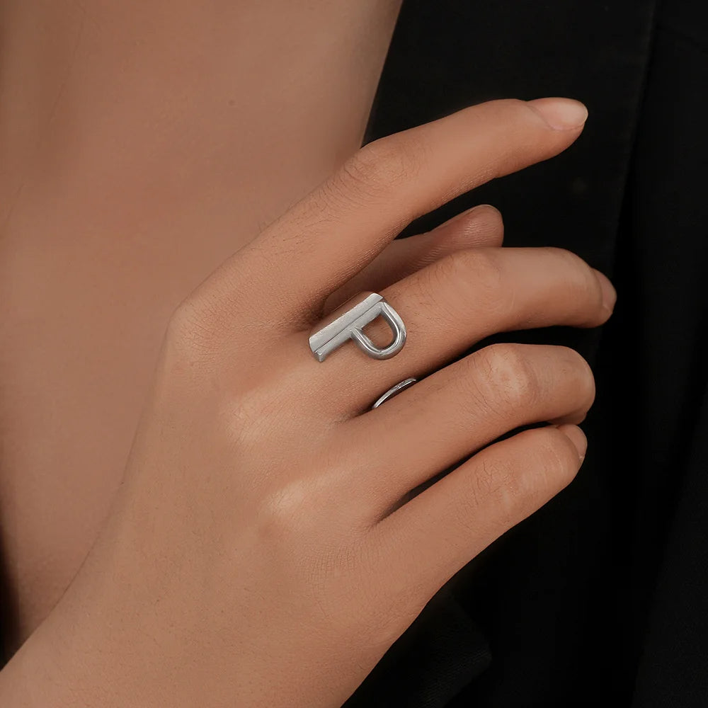 Janis Letter Ring (Silver)