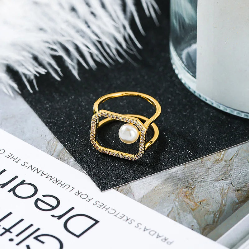 Square Pearl Ring