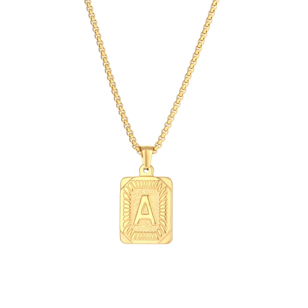 Squared Initials Necklace