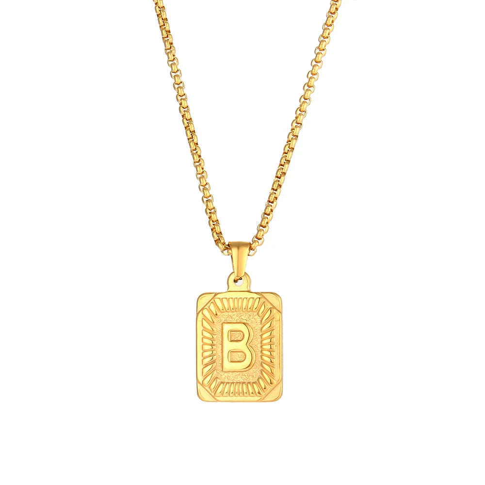 Squared Initials Necklace