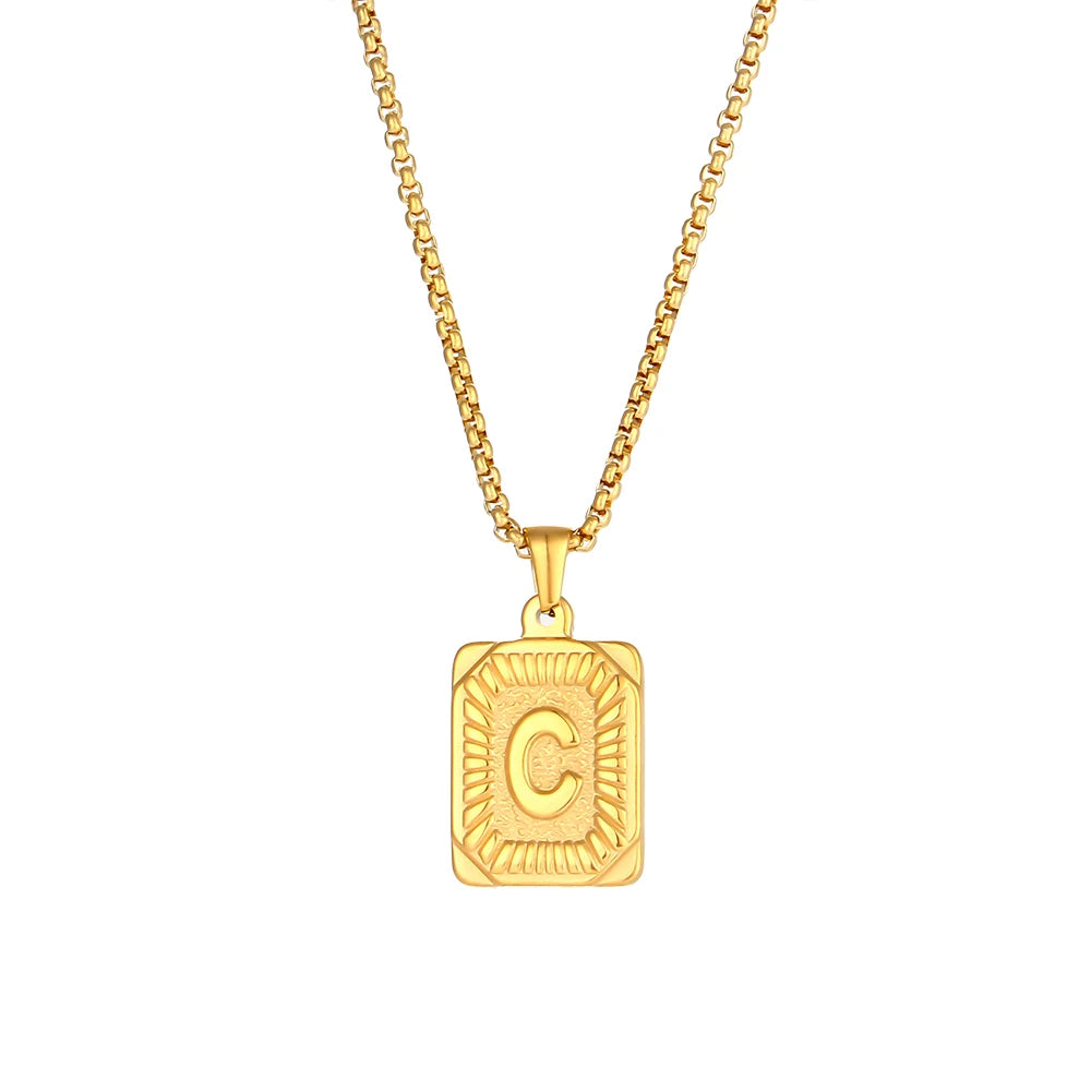 Squared Initials Necklace