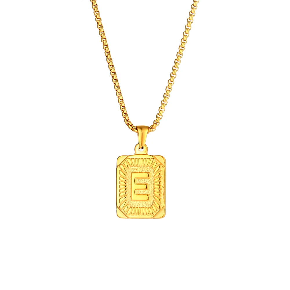 Squared Initials Necklace