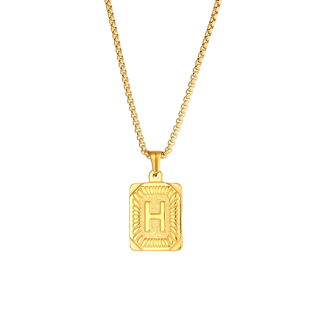 Squared Initials Necklace