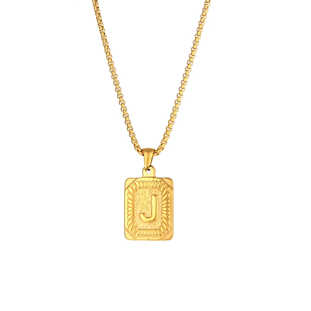 Squared Initials Necklace