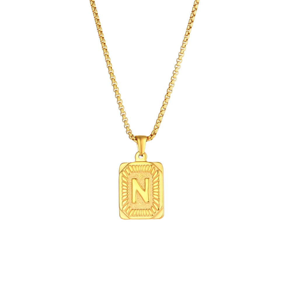 Squared Initials Necklace