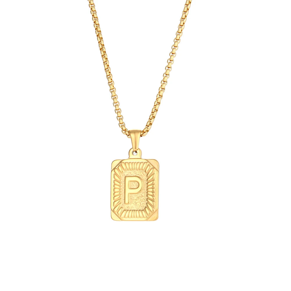 Squared Initials Necklace