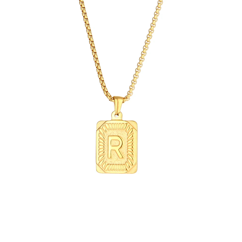 Squared Initials Necklace