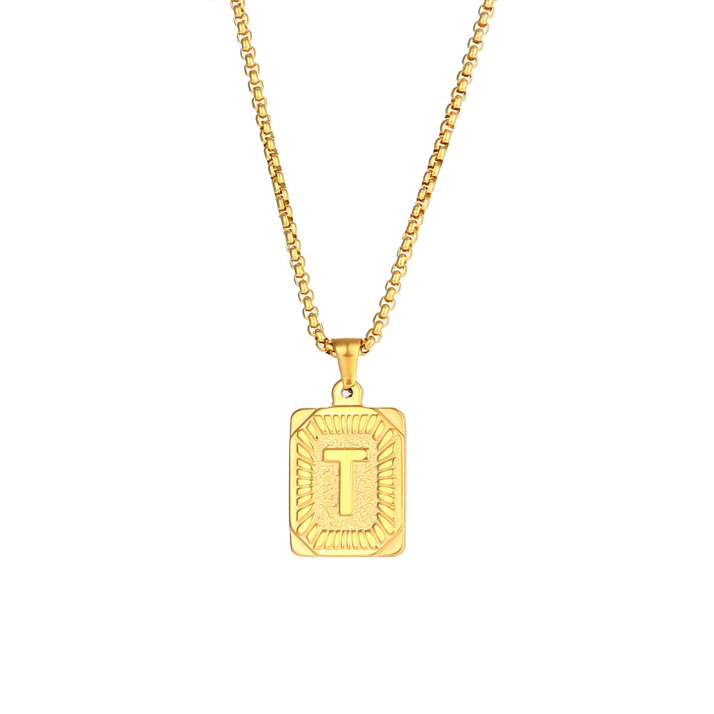 Squared Initials Necklace