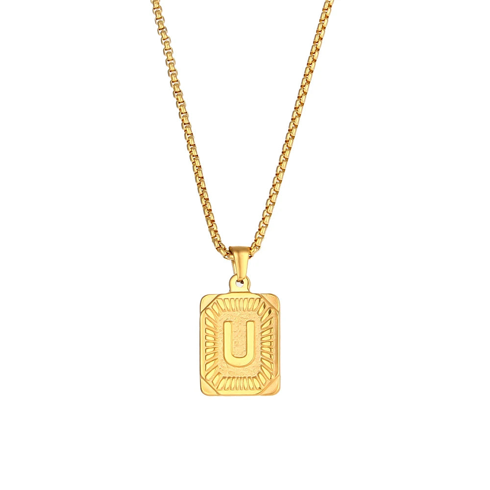 Squared Initials Necklace