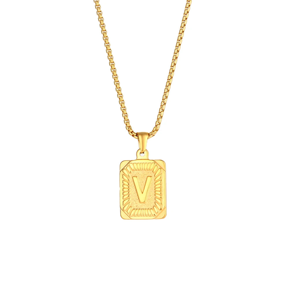 Squared Initials Necklace