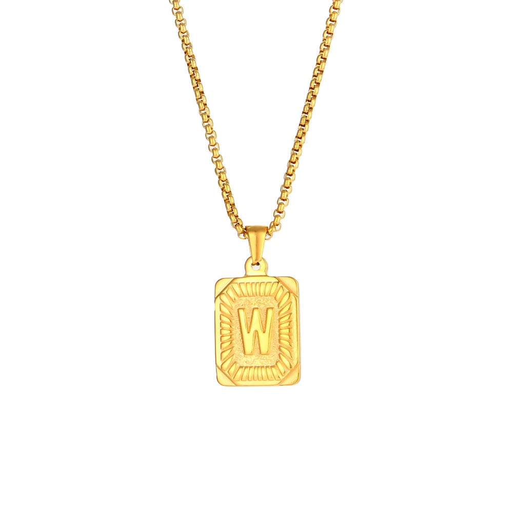 Squared Initials Necklace