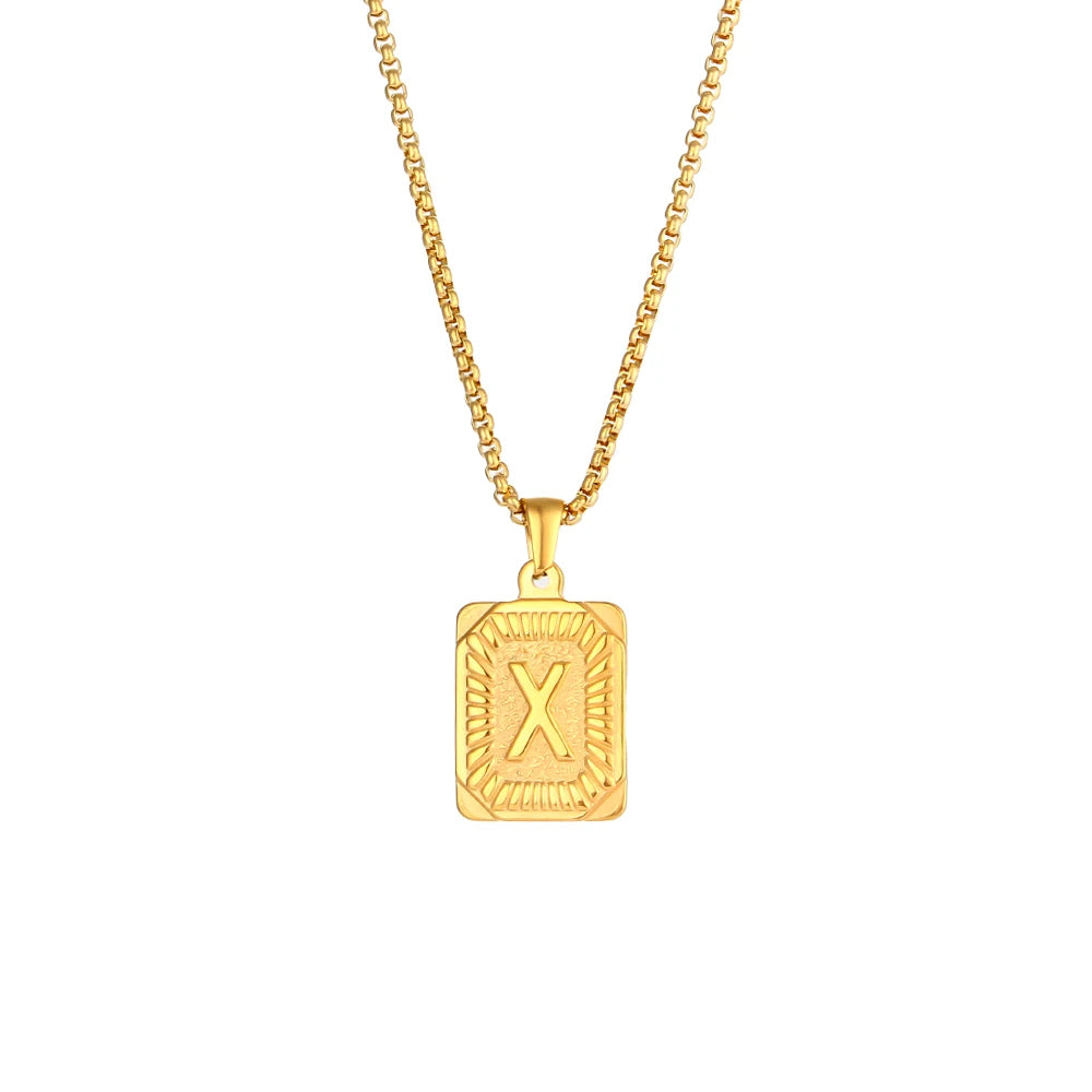 Squared Initials Necklace