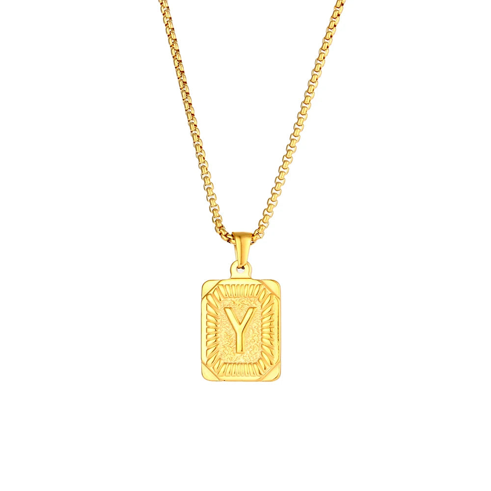 Squared Initials Necklace