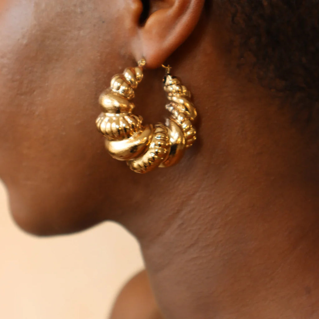 Jemila Chunky Brass Hoops