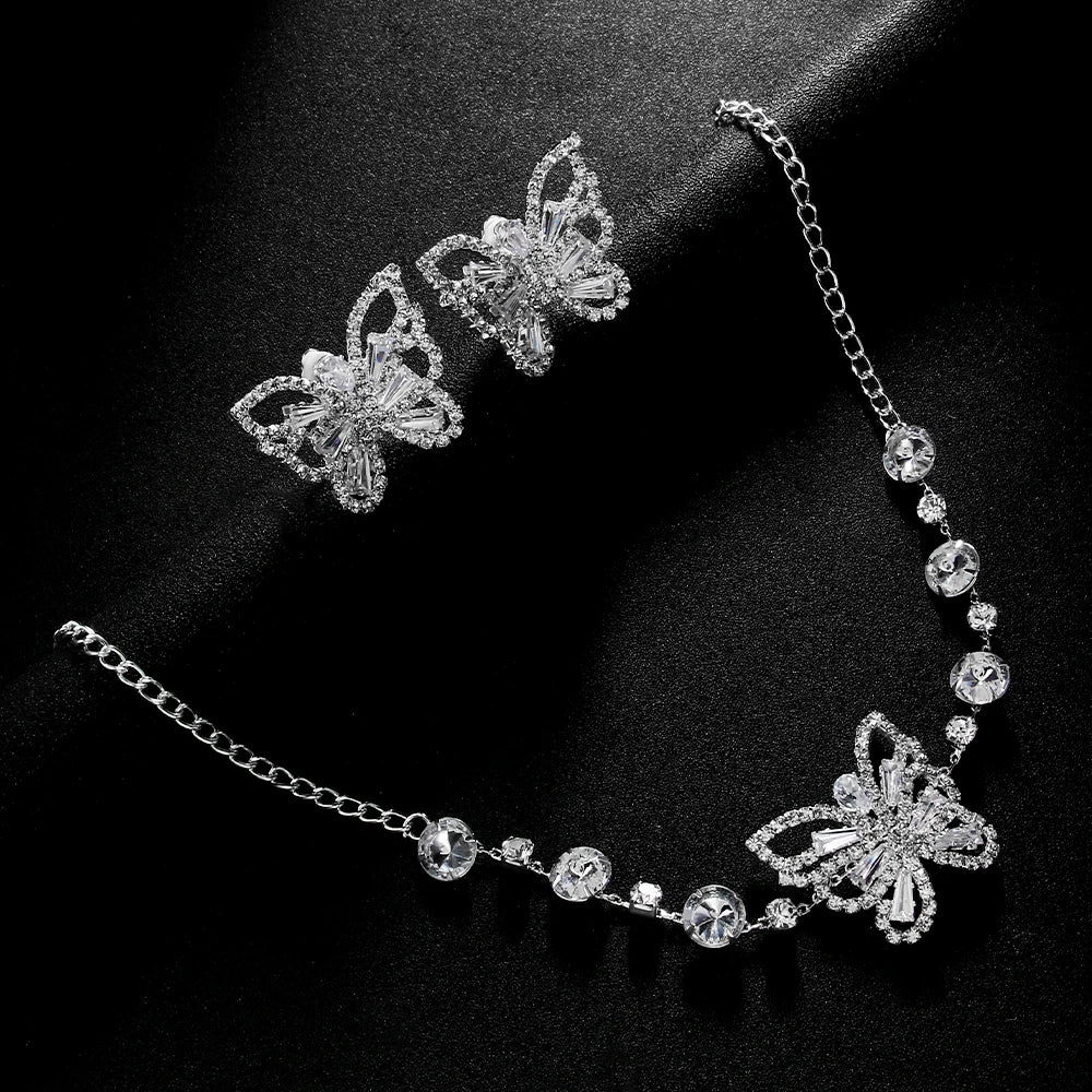 Butterfly Earring Choker Set