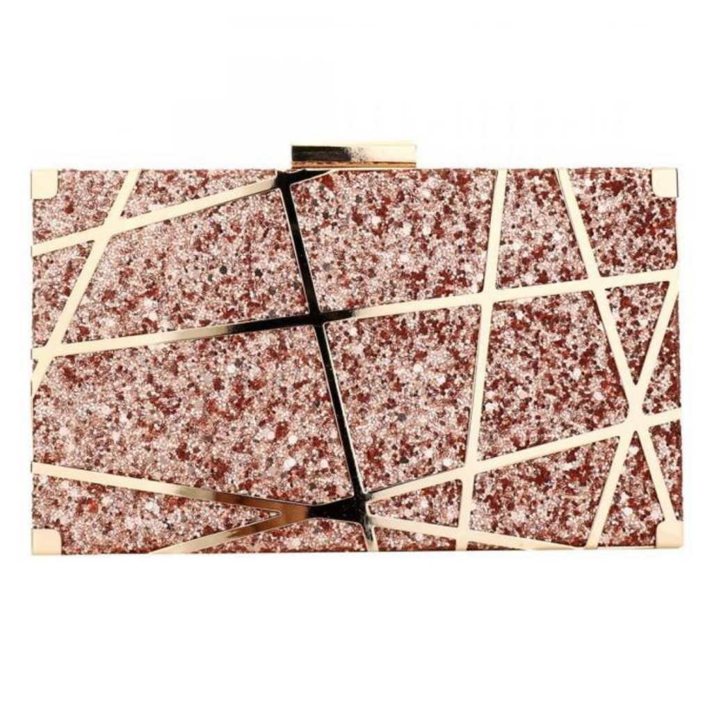 Bolsa Geometric Glitter CLUTCH