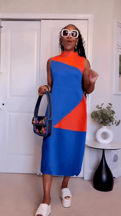 Contrast Colour Pleated