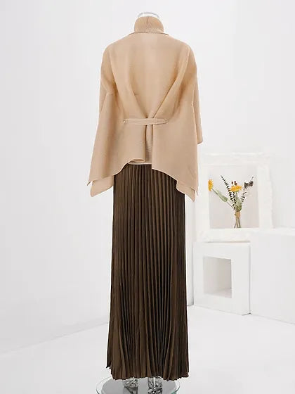 Solid Print Pleated Set