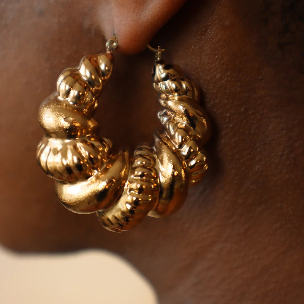 Jemila Chunky Brass Hoops