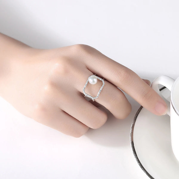 Square Pearl Ring