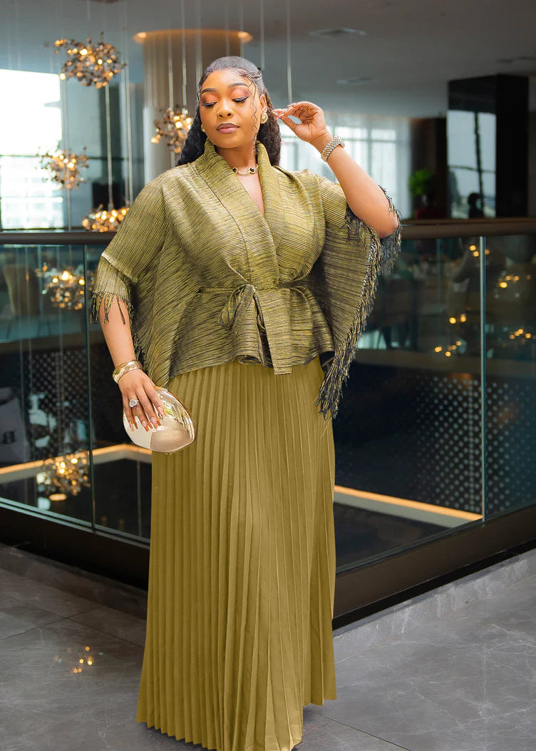 Belle Plisse Pleated Set