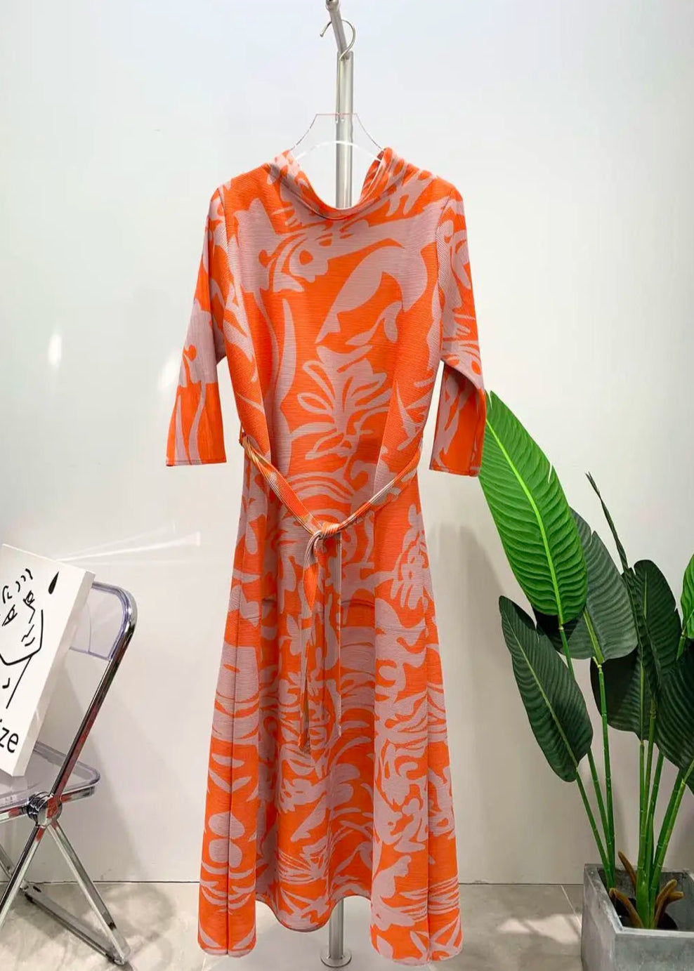 Orange Sacaba Pleated