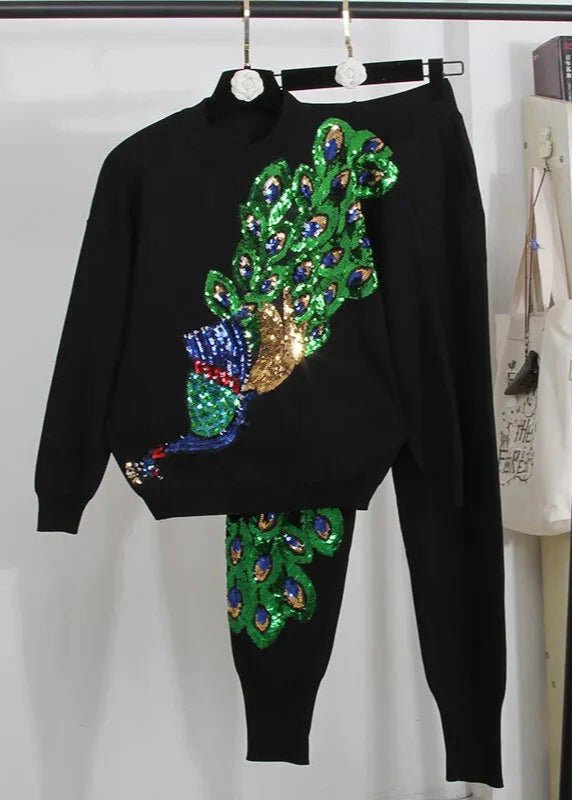 Peacock Sequin Set