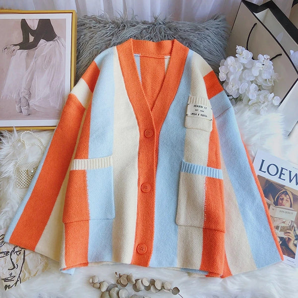Orange Striped Oversized