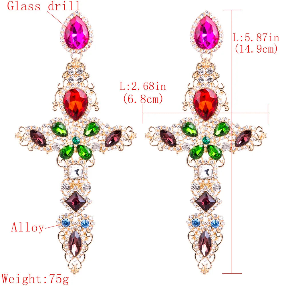 Cross Drop Earrings