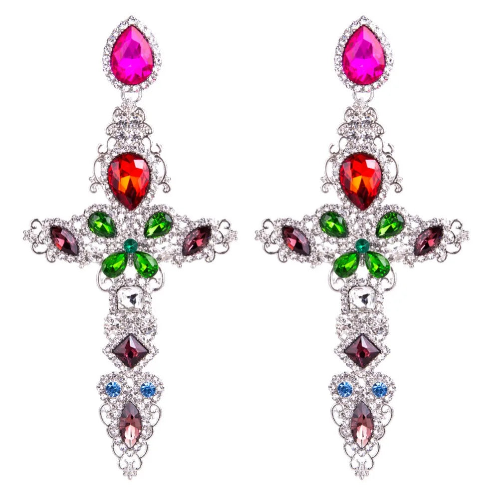 Cross Drop Earrings