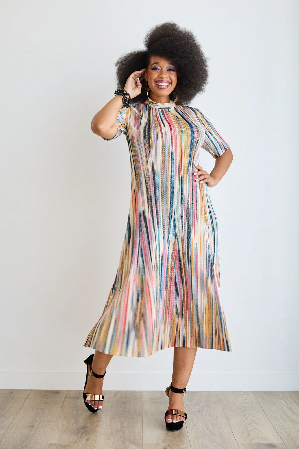 Lateefa Stripe Plisse