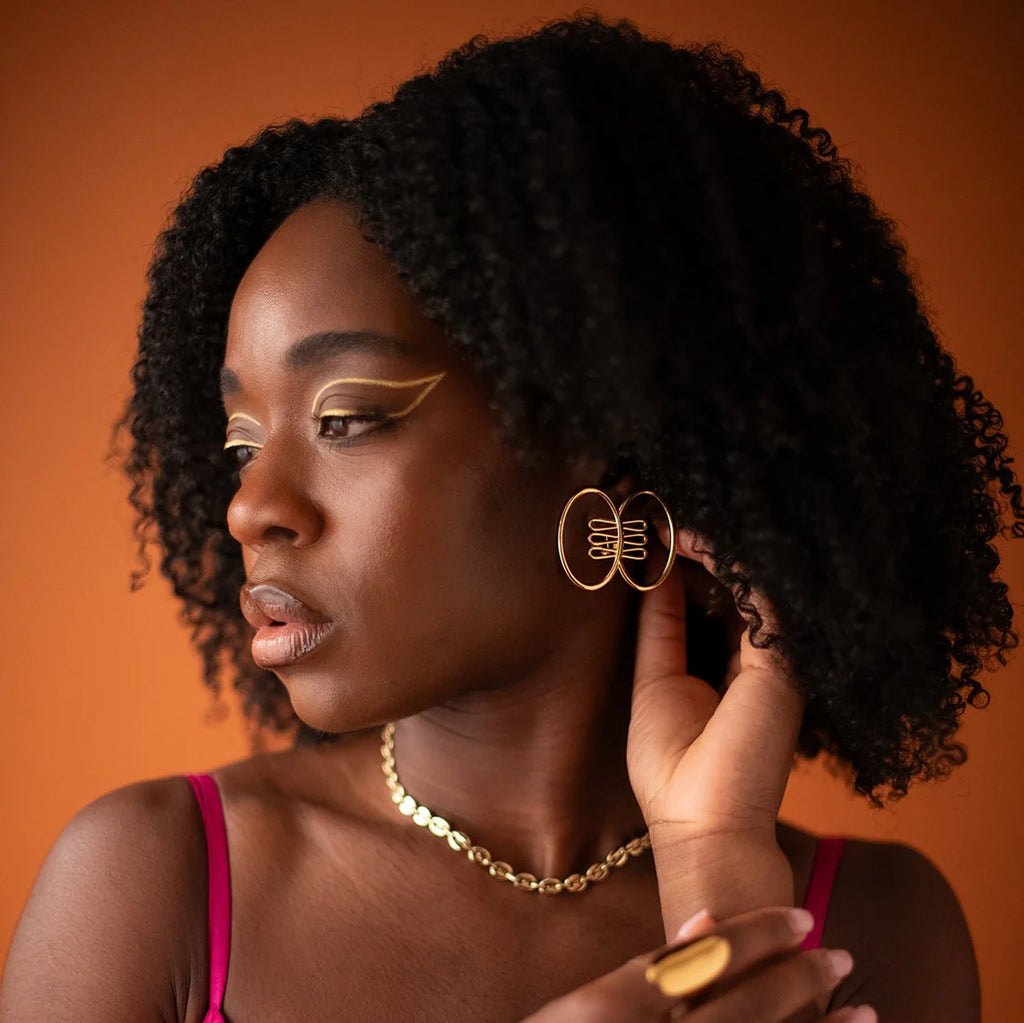 Adejua Brass Earrings & Ring