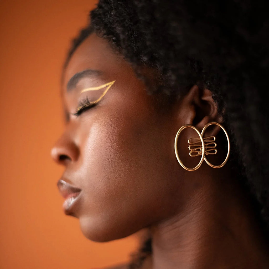 Adejua Brass Earrings & Ring