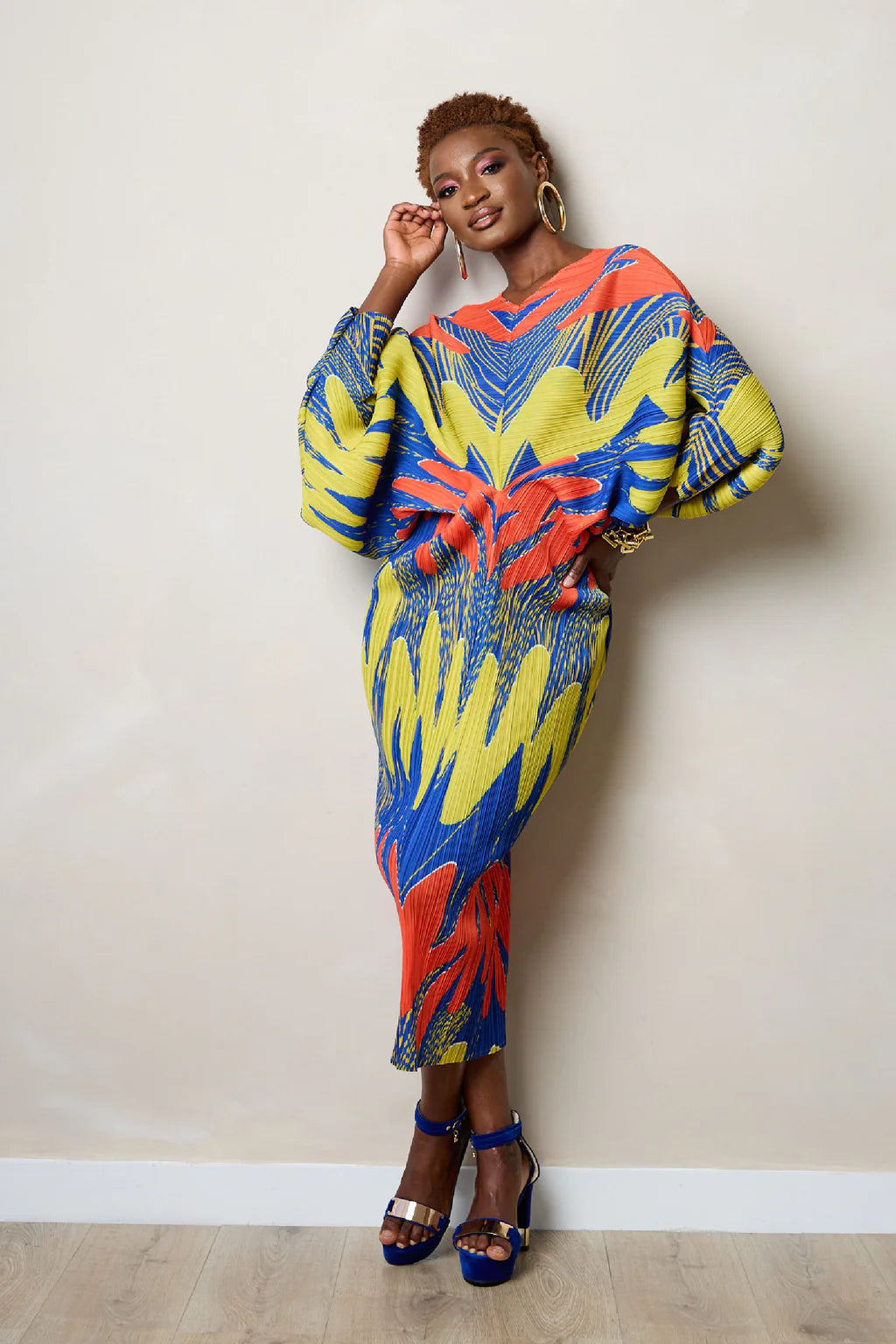 Fern Print Pleated