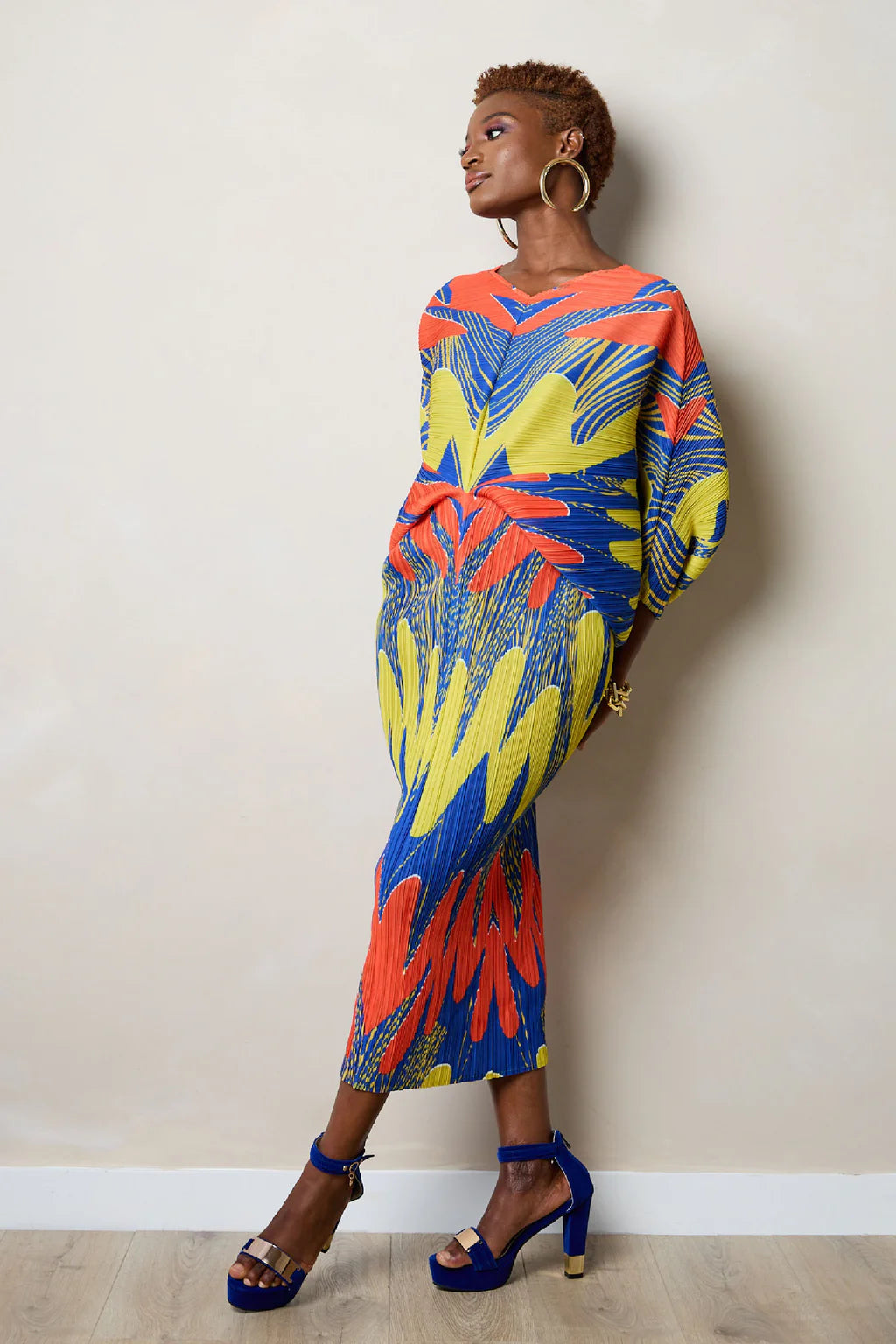 Fern Print Pleated