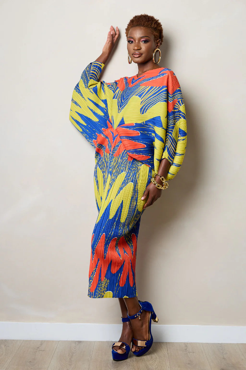 Fern Print Pleated