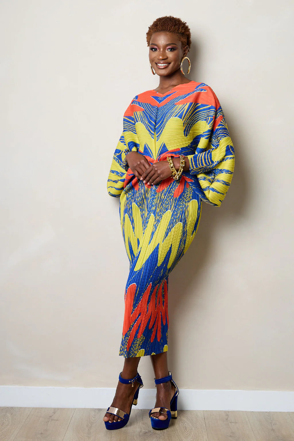 Fern Print Pleated