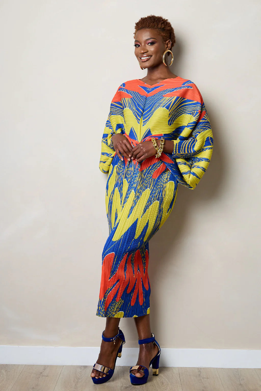 Fern Print Pleated