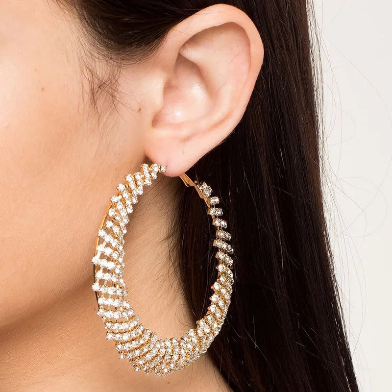 Big Hoop Crystal Earrings