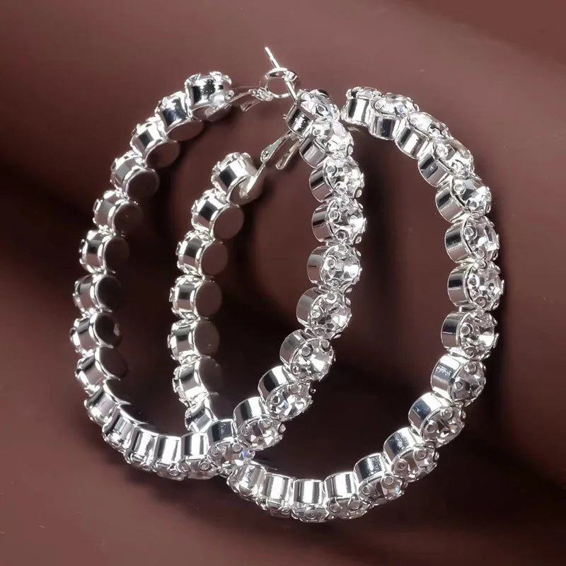 Ruby Crystal Hoops