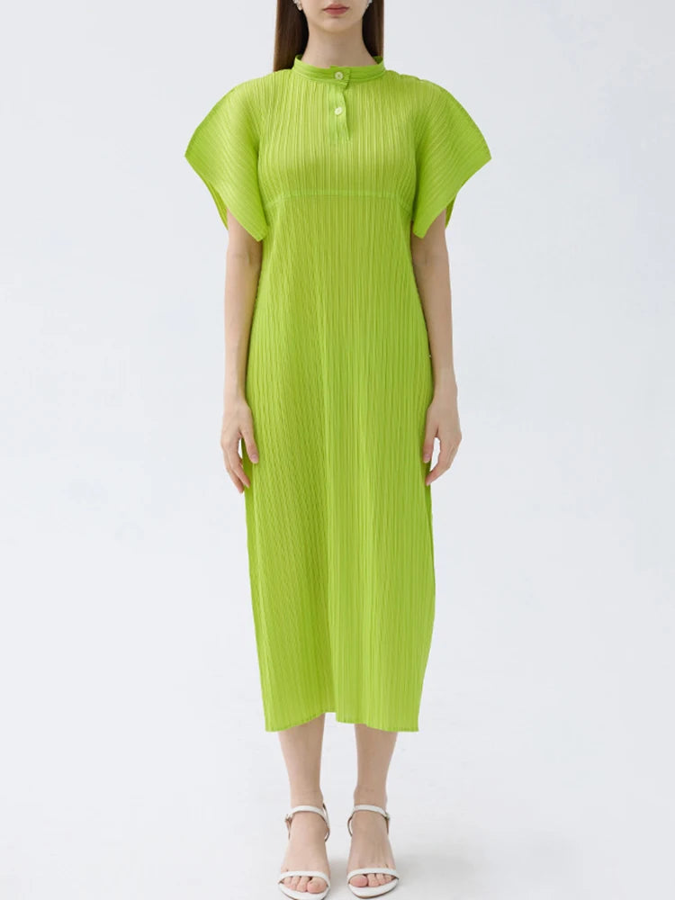High Collar Pleated Plisse