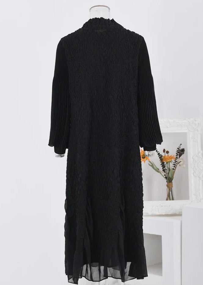 Retro Pearl Pleated Dress