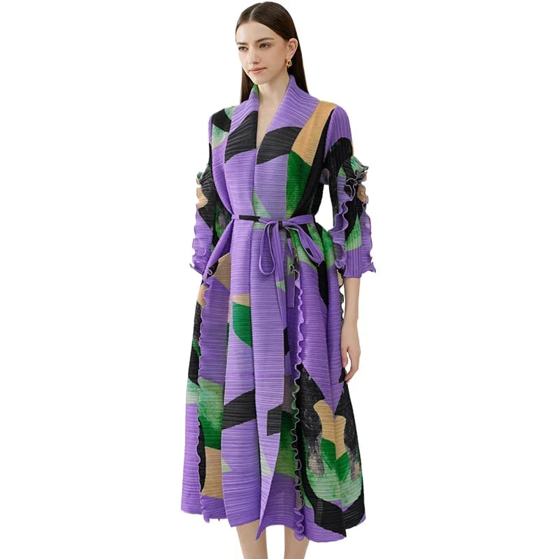 Geometric Ruffles Maxi