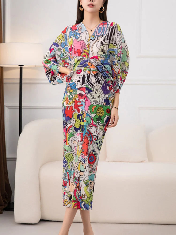 Spring Happy Print Plisse