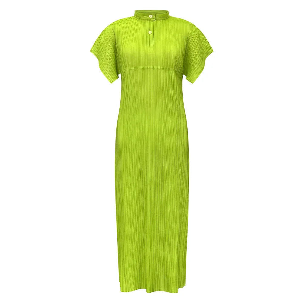 High Collar Pleated Plisse