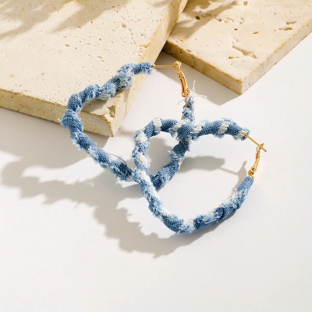 Geometric Denim Hoops