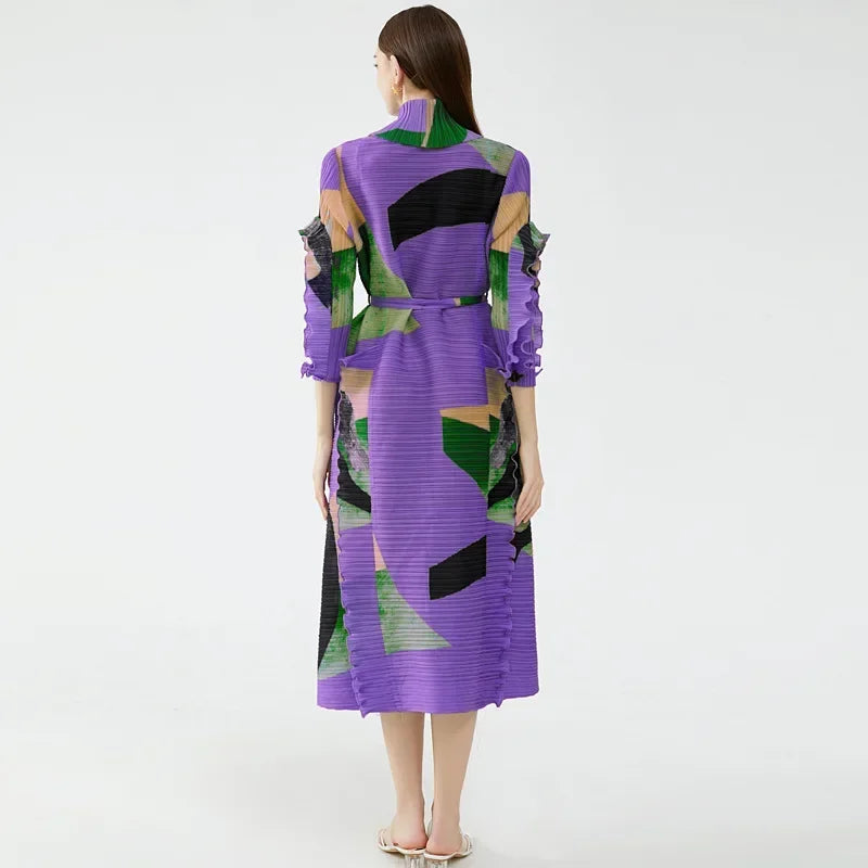 Geometric Ruffles Maxi