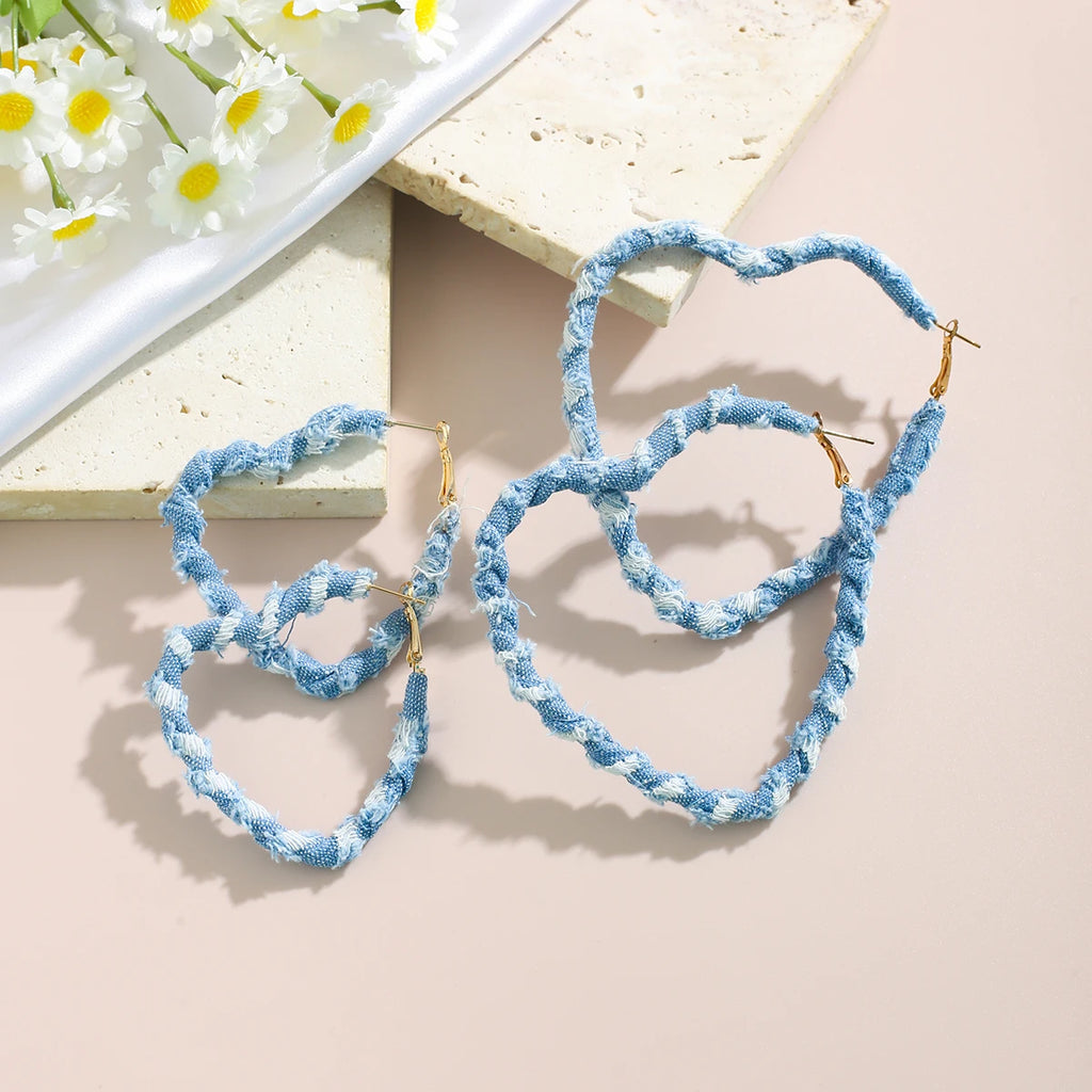 Geometric Denim Hoops