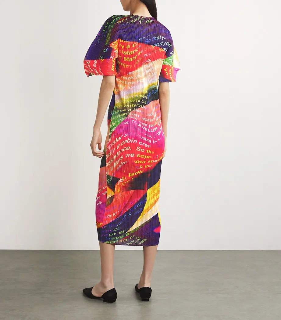 Printed Plisse Shoulder