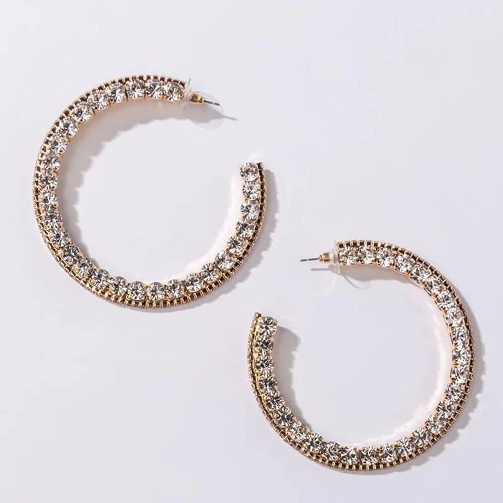 Double Crystal Hoop Earrings